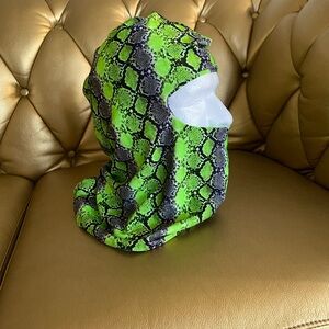Green Snake Print Reptile Hood